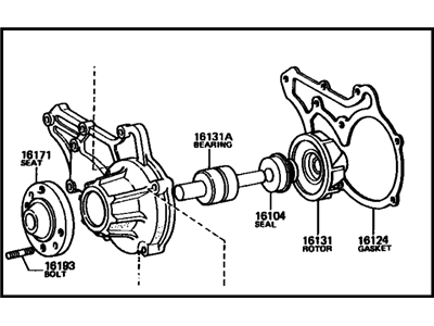 Toyota 16110-38022 Water Pump Assembly W/O Coupling