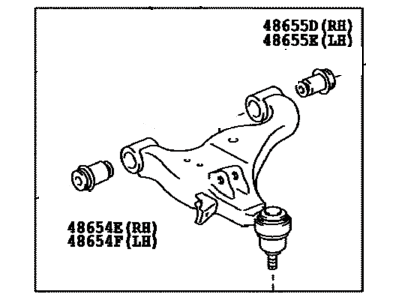 Toyota 48069-04050 Front Suspension Control Arm Sub-Assembly, No.1 Left